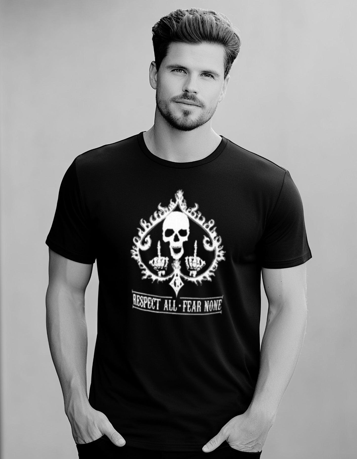 DOUBLE FUCK YOU - Camiseta negra con eslogan