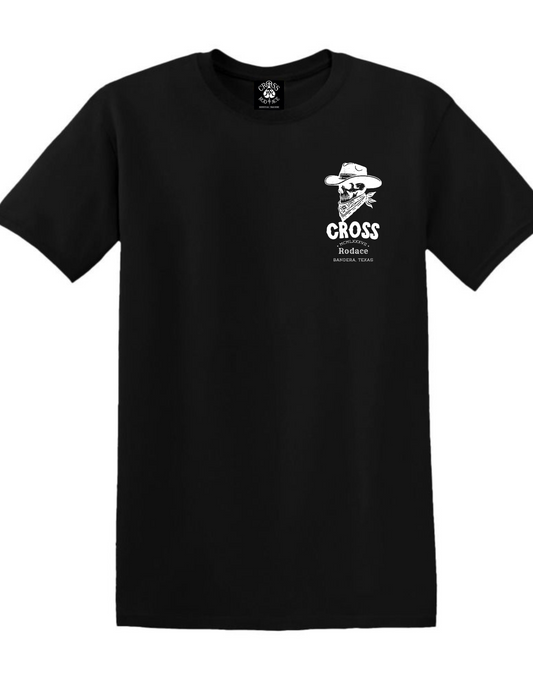 EL BRONCO Cross Rodace Black T-shirt - White Pocket Design