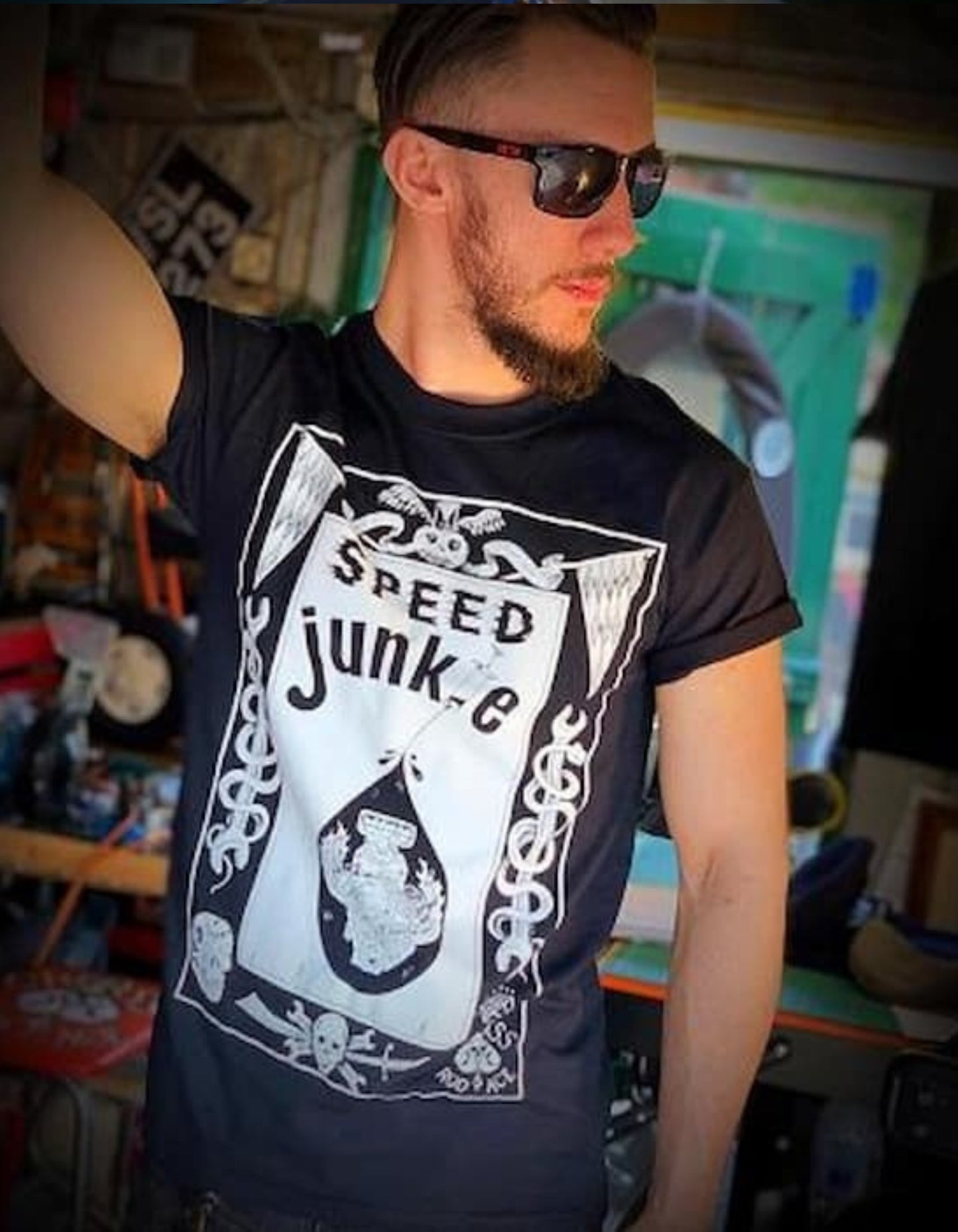 SPEED JUNKIE- T-shirt Racer noir