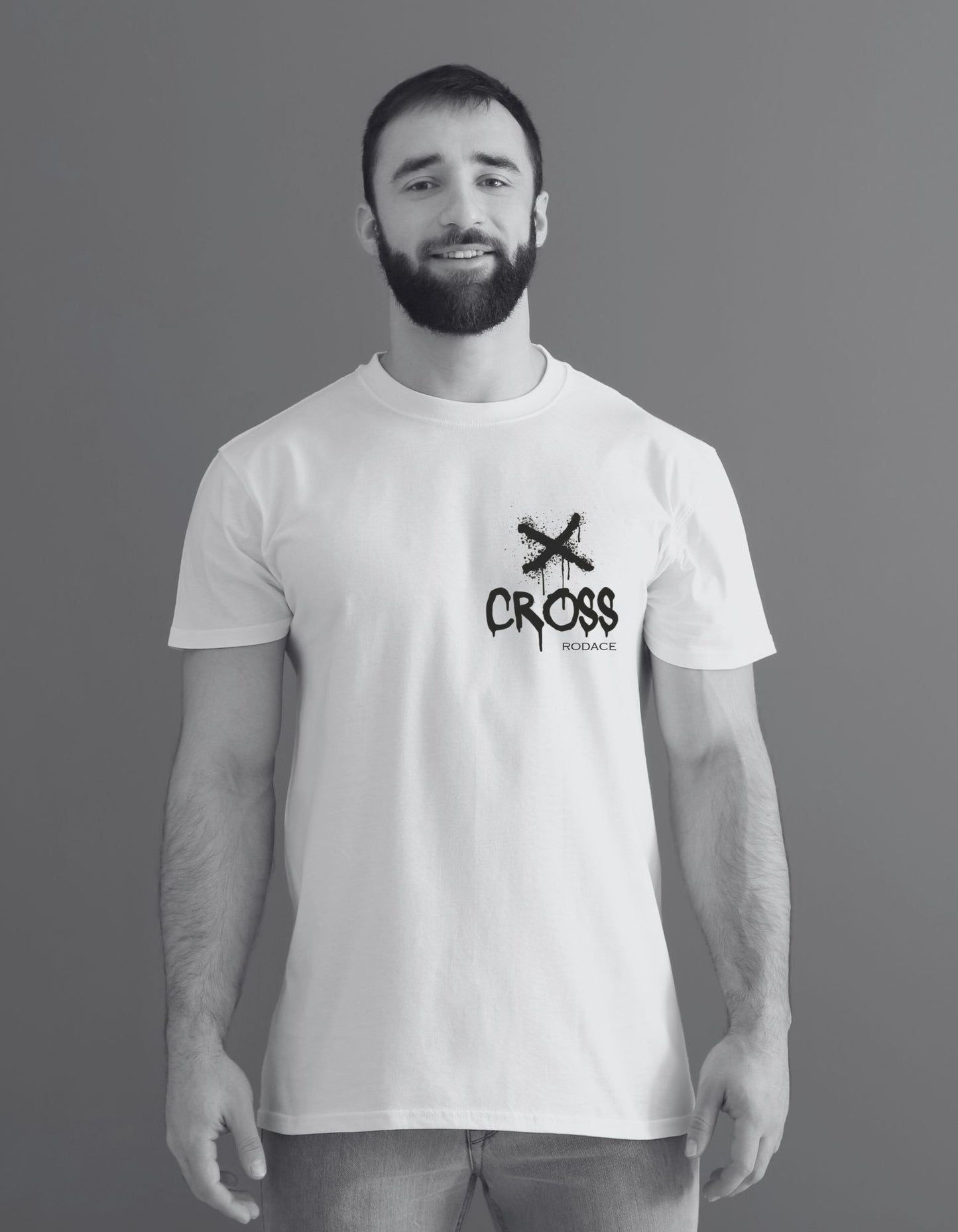 AXED - Camiseta blanca con bolsillos - Cross Rodace Black X