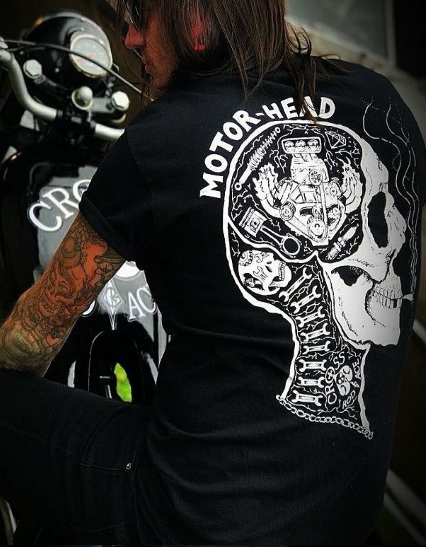 MOTEUR HEAD SKULL - T-shirt noir