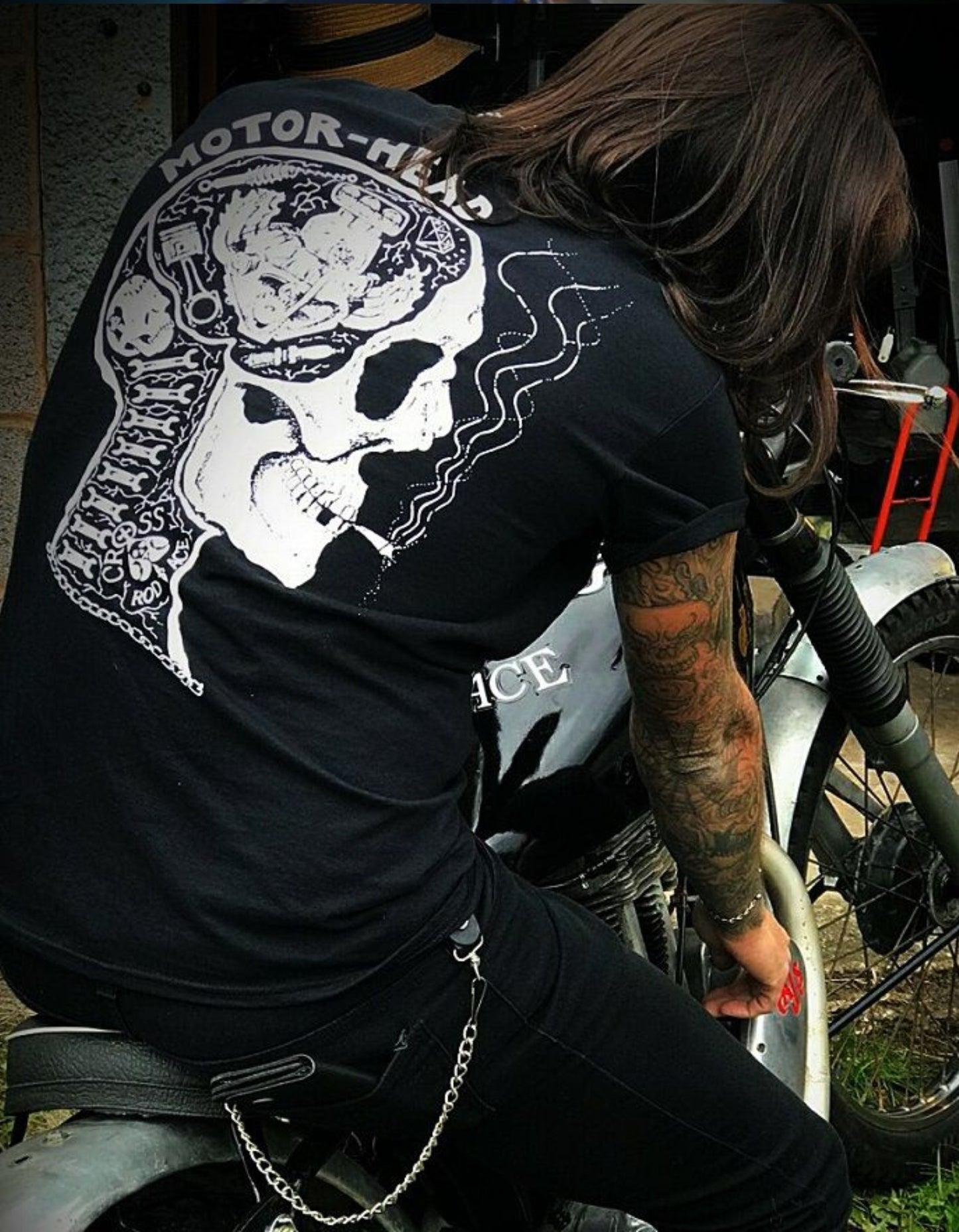 MOTEUR HEAD SKULL - T-shirt noir