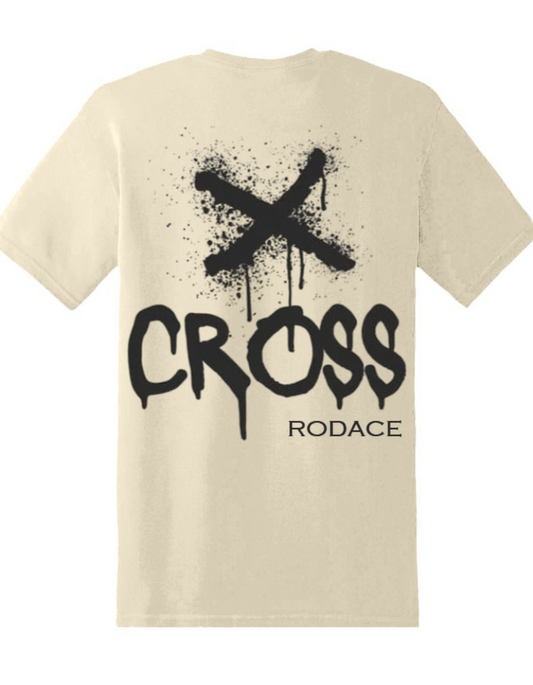 AXED Cross Rodace Sandy White T-shirt - Black X