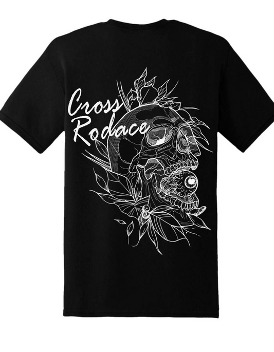 CRANEO SKULL - Cross Rodace Black T-shirt - White Design