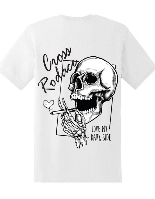 DARK SIDE - Cross Rodace White T-shirt - Black Design
