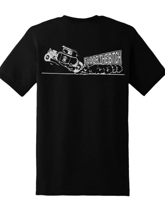 FLOOR THE BITCH- Camiseta Racer Negra