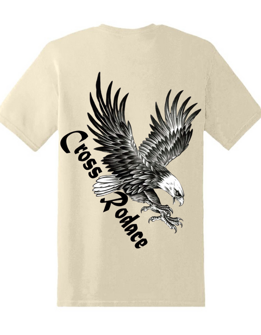 FREE SPIRIT  Cross Rodace Sandy White T-shirt - Black Design