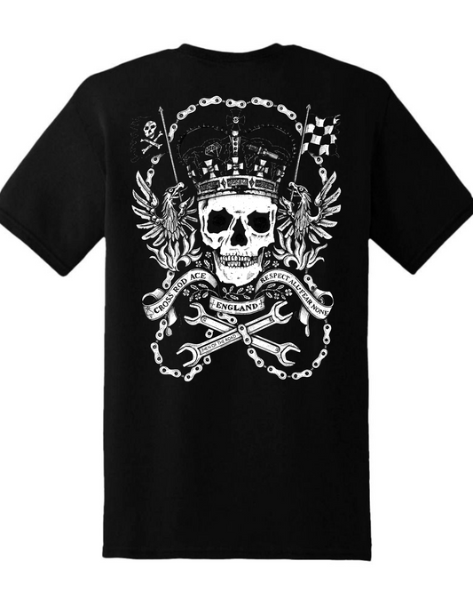 MEN OF THE ROAD Camiseta negra con escudo