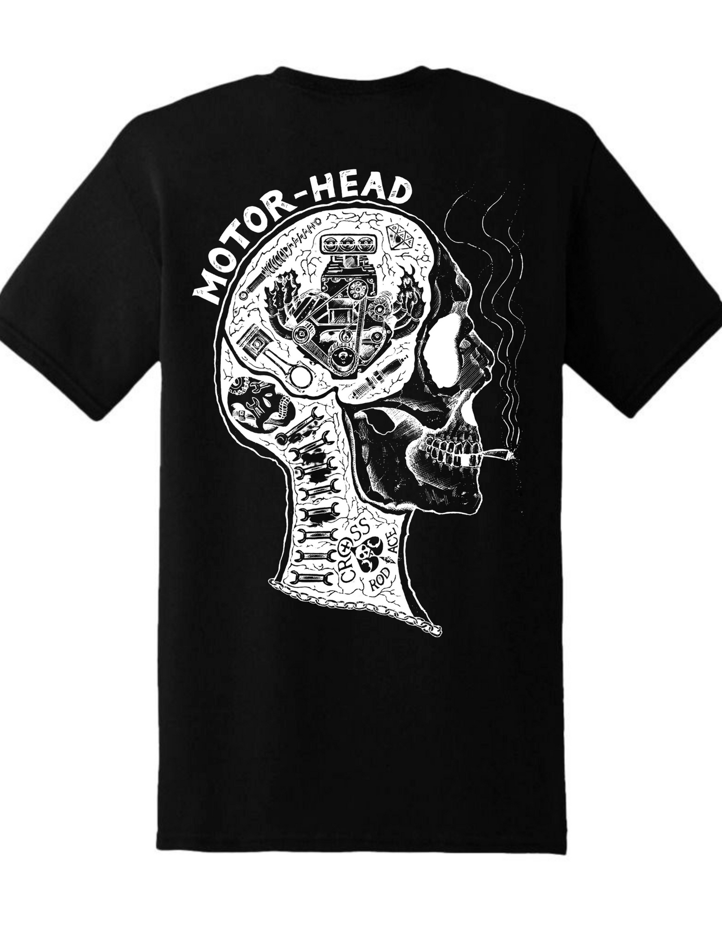 CRÁNEO DE CABEZA DE MOTOR - Camiseta negra