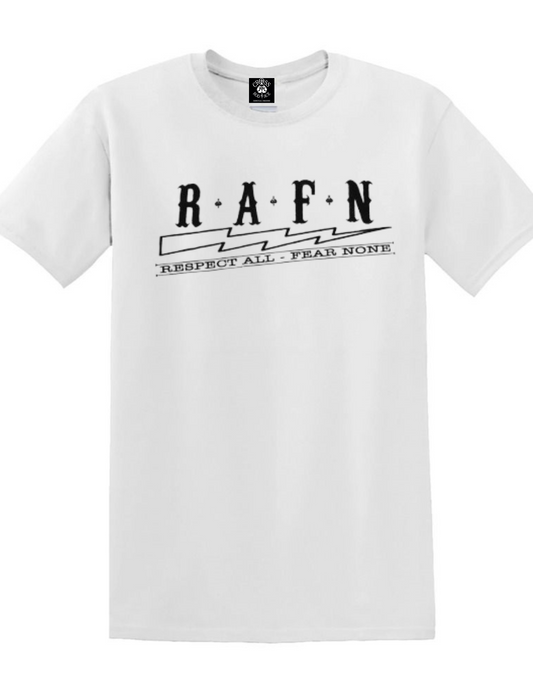 RESPECT ALL FEAR NONE - Camiseta blanca con eslogan Cross Rodace