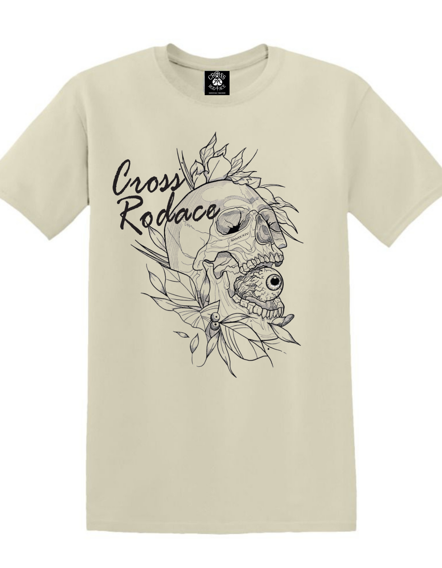 CRANEO SKULL - Cross Rodace Sandy White T-shirt - Black Design