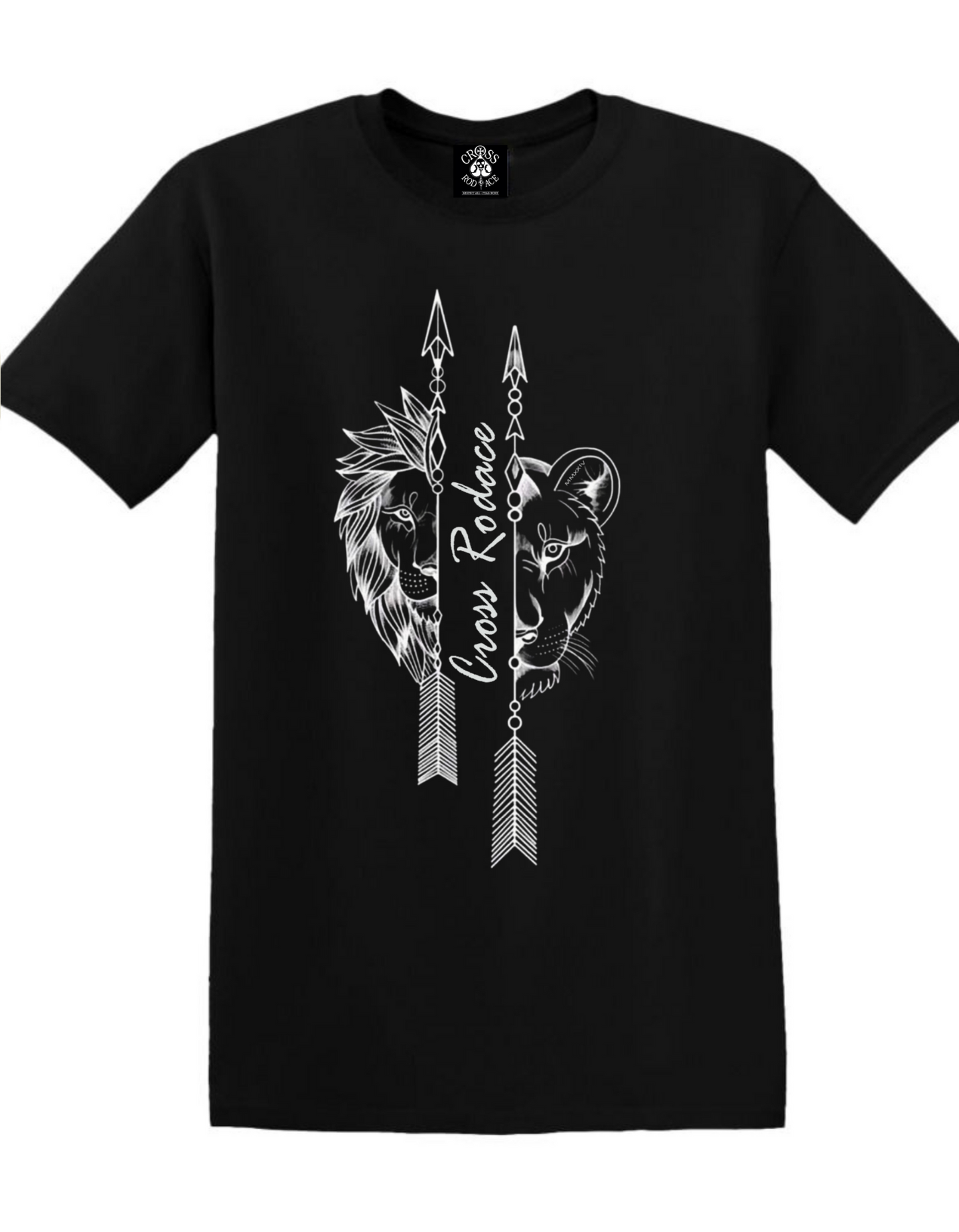 INSTINCT Cross Rodace Black T-shirt - White Design