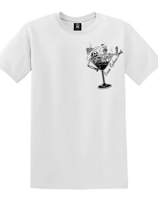 PARADISE LOST Cross Rodace White T-shirt - Black Pocket Design