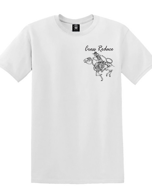 RIDE or DIE Cross Rodace White T-shirt - Black Pocket Design